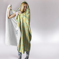 Hawaii Shell Tiare Anthurium Heliconia Lei Hooded Blanket With Tapa Pattern Baby Green