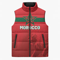 Custom Morocco Football 2026 Sleeveless Puffer Jacket Atlas Lions Breathtaking Victory Red Version