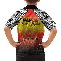 Papua New Guinea 50th Independence Day Family Matching Off The Shoulder Long Sleeve Dress and Hawaiian Shirt One People One Nation One PNG LT05 - Polynesian Pride