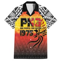 Papua New Guinea 50th Independence Day Family Matching Off The Shoulder Long Sleeve Dress and Hawaiian Shirt One People One Nation One PNG LT05 Dad's Shirt - Short Sleeve Yellow - Polynesian Pride