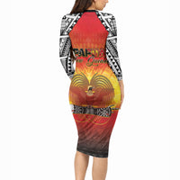 Papua New Guinea Independence Day Long Sleeve Bodycon Dress One People One Nation One PNG LT05 - Polynesian Pride