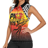 Papua New Guinea 50th Independence Day Women Sleeveless Polo Shirt One People One Nation One PNG LT05 - Polynesian Pride