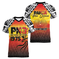 Papua New Guinea Independence Day Women V-Neck T-Shirt One People One Nation One PNG LT05 - Polynesian Pride
