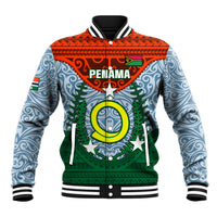 Vanuatu Penama Province Baseball Jacket Vanuatuan Coat Of Arms Polynesian Pattern LT05 Unisex Green - Polynesian Pride