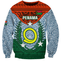 Vanuatu Penama Province Sweatshirt Vanuatuan Coat Of Arms Polynesian Pattern LT05 Unisex Green - Polynesian Pride