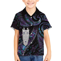 New Zealand Aotearoa Hawaiian Shirt Maori Tane Te Waiora Paua Shell Glitter Purple