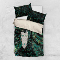 New Zealand Aotearoa Bedding Set Maori Tane Te Waiora Paua Shell Glitter Green