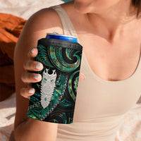 New Zealand Aotearoa 4 in 1 Can Cooler Tumbler Maori Tane Te Waiora Paua Shell Glitter Green LT05 - Polynesian Pride