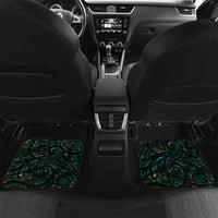 New Zealand Aotearoa Car Mats Maori Tane Te Waiora Paua Shell Glitter Green