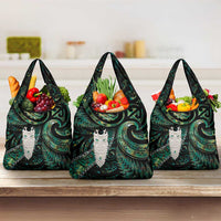 New Zealand Aotearoa Grocery Bag Maori Tane Te Waiora Paua Shell Glitter Green