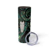 New Zealand Aotearoa Skinny Tumbler Maori Tane Te Waiora Paua Shell Glitter Green LT05 - Polynesian Pride