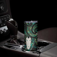 New Zealand Aotearoa Skinny Tumbler Maori Tane Te Waiora Paua Shell Glitter Green LT05 - Polynesian Pride