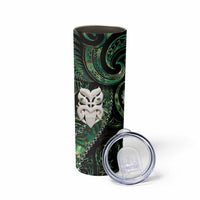 New Zealand Aotearoa Skinny Tumbler Maori Wheku Paua Shell Glitter Green