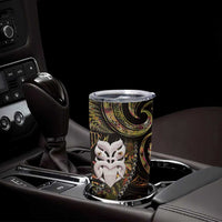 New Zealand Aotearoa Tumbler Cup Maori Wheku Paua Shell Glitter Gold