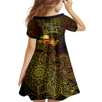 personalized-happy-diwali-festival-kid-short-sleeve-dress-diya-lamp-hibiscus-polynesian-pattern