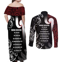 New Zealand Aotearoa Mana Wahine Couples Matching Off Shoulder Maxi Dress and Long Sleeve Button Shirt
