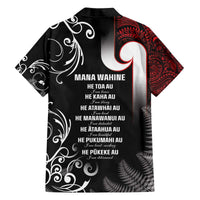New Zealand Aotearoa Mana Wahine Family Matching Off The Shoulder Long Sleeve Dress and Hawaiian Shirt LT05 - Polynesian Pride
