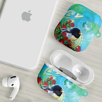 New Zealand Tomtit AirPods Case Maori Koru With Pohutukawa Galaxy Style - Polynesian Pride