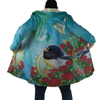 New Zealand Tomtit Cloak Maori Koru With Pohutukawa Galaxy Style - Polynesian Pride