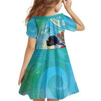 New Zealand Tomtit Family Matching Off Shoulder Short Dress and Hawaiian Shirt Maori Koru With Pohutukawa Galaxy Style LT05 - Polynesian Pride