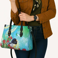 New Zealand Tomtit Leather Bag Maori Koru With Pohutukawa Galaxy Style - Polynesian Pride