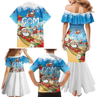 Guam Christmas Family Matching Mermaid Dress and Hawaiian Shirt Felis Pasgua Chilling Santa LT05 - Polynesian Pride