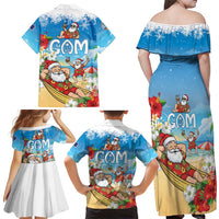 Guam Christmas Family Matching Off Shoulder Maxi Dress and Hawaiian Shirt Felis Pasgua Chilling Santa LT05 - Polynesian Pride