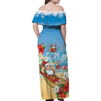 Guam Christmas Family Matching Off Shoulder Maxi Dress and Hawaiian Shirt Felis Pasgua Chilling Santa LT05 - Polynesian Pride