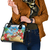 Guam Christmas Shoulder Handbag Felis Pasgua Chilling Santa - Polynesian Pride