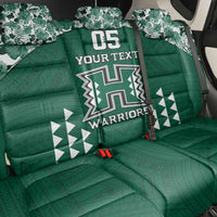 Custom Hawaii Football Back Car Seat Cover Rainbow Warriors Tropical Vibes - Polynesian Pride