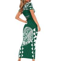 Custom Hawaii Football Family Matching Short Sleeve Bodycon Dress and Hawaiian Shirt Rainbow Warriors Tropical Vibes LT05 - Polynesian Pride
