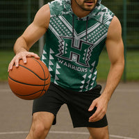 Custom Hawaii Football Sleeveless Hoodie Rainbow Warriors Tropical Vibes LT05 - Polynesian Pride