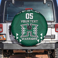 Custom Hawaii Football Spare Tire Cover Rainbow Warriors Tropical Vibes LT05 Green - Polynesian Pride
