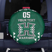 Custom Hawaii Football Spare Tire Cover Rainbow Warriors Tropical Vibes LT05 No hole Green - Polynesian Pride