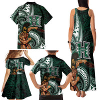 Hawaii Ikaika Warrior Football Family Matching Tank Maxi Dress and Hawaiian Shirt Polynesian Tribal Tattoo LT05 - Polynesian Pride