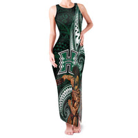 Hawaii Ikaika Warrior Football Family Matching Tank Maxi Dress and Hawaiian Shirt Polynesian Tribal Tattoo LT05 Mom's Dress Black - Polynesian Pride