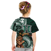 Hawaii Ikaika Warrior Football Kid T Shirt Polynesian Tribal Tattoo - Polynesian Pride