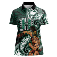 Hawaii Ikaika Warrior Football Women Polo Shirt Polynesian Tribal Tattoo - Polynesian Pride