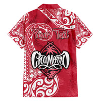 Personalised Hafa Adai Guam History and Chamorro Heritage Day Family Matching Off Shoulder Long Sleeve Dress and Hawaiian Shirt Red Latte Stone LT05 - Polynesian Pride