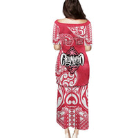 Personalised Hafa Adai Guam History and Chamorro Heritage Day Puletasi Red Latte Stone LT05 - Polynesian Pride