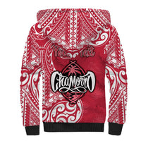 Personalised Hafa Adai Guam History and Chamorro Heritage Day Sherpa Hoodie Red Latte Stone LT05 - Polynesian Pride