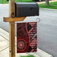 New Zealand Aotearoa Garden Flag Maori Harakeke Weaving Pattern Red LT05 - Polynesian Pride