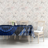 New Zealand Aotearoa Tablecloth Maori Harakeke Weaving Pattern Blue LT05 - Polynesian Pride