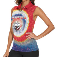 Samoa Women Sleeveless Polo Shirt Tie Dye Unique Style