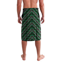 New Zealand Aotearoa Lavalava Green Poutama With Taniko Pattern LT05