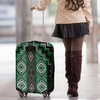 New Zealand Aotearoa Luggage Cover Green Poutama With Taniko Pattern LT05