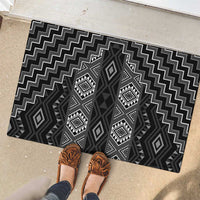 New Zealand Aotearoa Rubber Doormat Black Poutama With Taniko Pattern LT05