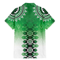 New Zealand Family Matching Mermaid Dress and Hawaiian Shirt Poutama Mix Green Taniko Inspired Art LT05 - Polynesian Pride