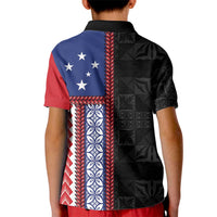 Samoa Flag Kid Polo Shirt Ula Fala With Samoan Siapo - Polynesian Pride