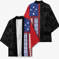 Samoa Flag Kimono Ula Fala With Samoan Siapo - Polynesian Pride